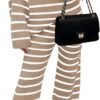 Best Cozy ZESICA 2 Piece Sets Fall Casual Striped Sweater - Image 9