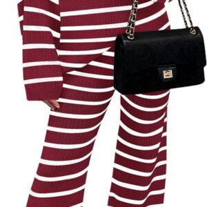 Best Cozy ZESICA 2 Piece Sets Fall Casual Striped Sweater